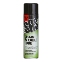 S.A.S 14 Chain & Cable Lube 500 ml For heavyweight drive chains, e.g. Fork-lift truck masts, motor cycle chains. Penetrating, anti-fling formula. Rubber grommet friendly. Size: 500ml Aerosols